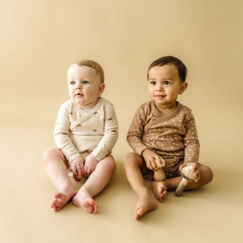Organic Kimono Onesie - Strokes