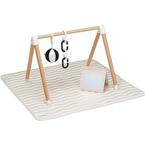 Lalo Baby Gym & Playmat for Babies and Toddlers - Eco-Friendly Oatmeal Playmat - Baby Gym & Accessories is Easy to Assemble & Clean - Go from Tummy Time to Story Time