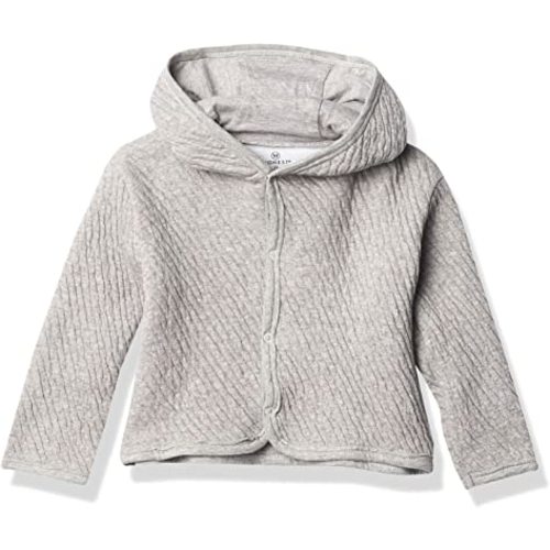 HonestBaby Snap-Front Hooded Jackets, Side-Snap Top, Hoodies in Cozy 100% Organic Cotton Infant Baby Boys, Girls, Unisex