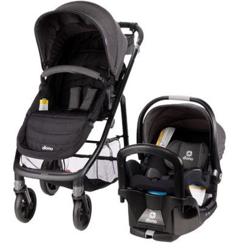 Diono Quantum 4 3-in-1 Travel System with LiteClik30 R SafePlus Infant Car Seat and Base, Gray Slate