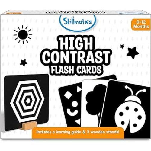 Skillmatics Large Flash Cards for Babies & Infants - High Contrast, Newborn Visual Stimulation & Sensory Development for 0 to 12 Months, 60 Pictures, Gifts, Travel Friendly