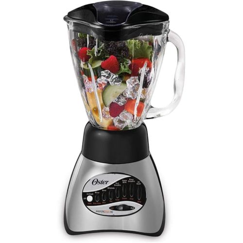 Oster Classic Series 16 Speed Blender with 5-Cup Glass Jar, Brushed Nickel