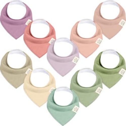 10-Pack Organic Bandana Bibs