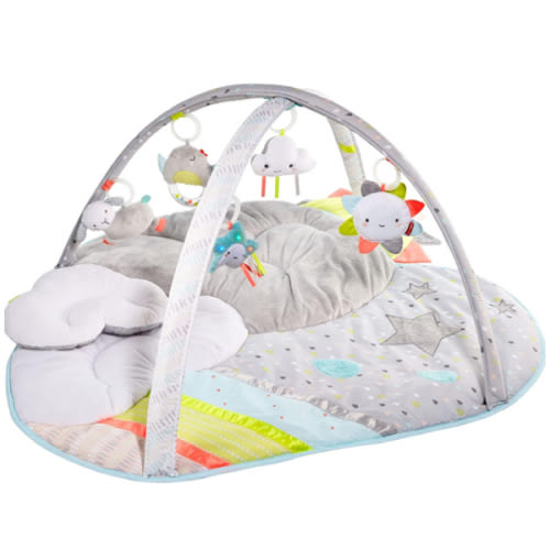 Skip Hop Tummy Time Mat, 3-in-1 Activity Baby Play Gym, Age 0+, Silver Lining Cloud, Grey
