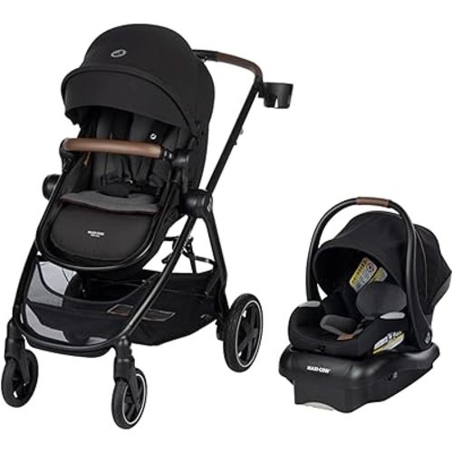 Maxi-Cosi Zelia™ Luxe 5-in-1 Modular - Baby Travel System Car Seat and Stroller, Infant Car Seat and Stroller Combo, Baby Car Seat and Stroller Combo in New Hope Black