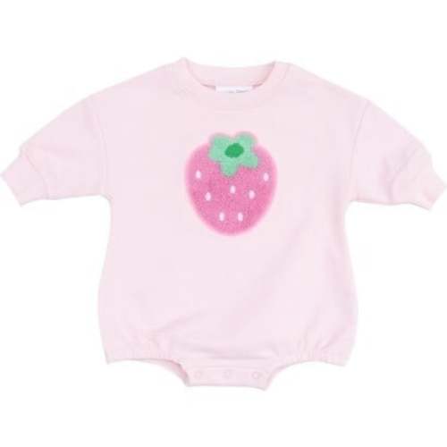 Sweatshirt Bubble with Applique Patch, Strawberry Swiss Dot French Terry - Angel Dear | Maisonette