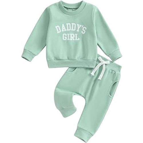 Kaipiclos Toddler Baby Girl Fall Winter Outfit Mamas Girl Long Sleeve Pullover Sweatshirts Jumper Pants Clothes Set