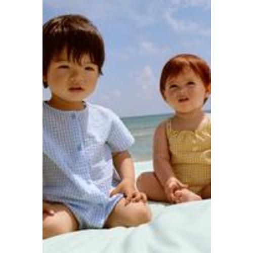 GINGHAM ROMPER - Blue | ZARA United States