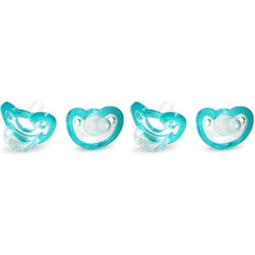 RAZBABY JollyPop Baby Pacifier Newborn, 0-3m, Teal, Double Pack (Pack of 2)