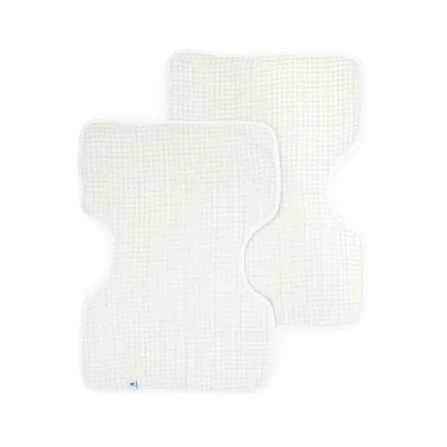 Cotton Muslin Burp Cloth 2 Pack - Tan Gingham