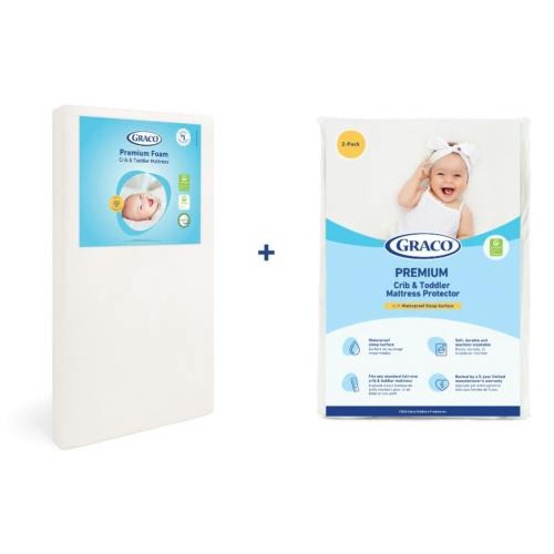 Premium Foam Crib And Toddler Mattress And Mattress Protector