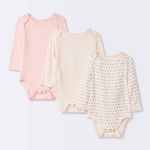 Baby Girls' 3pk Modal Blend Bodysuit - Cloud Island™ Pink, Size: 3-6M