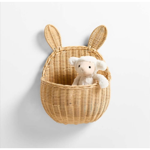 Wicker Bunny Kids Wall Basket