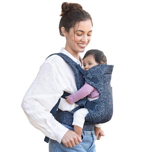 Infantino Flip Advanced 4-in-1 Carrier - Ergonomic, Convertible, face-in and face-Out Front and Back Carry for Newborns and Older Babies 8-32 lbs, Floral Navy