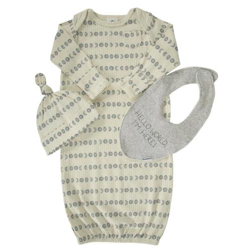 Gerber Moon Gown, Cap & Bib Set
