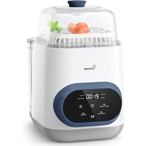 Grownsy EaseClean Bottle Washer Pro | All-in-One Bottle Washer and Sterilizer and Dryer | Baby Bottle Washer for Bottles, Pump Parts & Baby Essentials | Replaces Hand Washing, Dark Blue