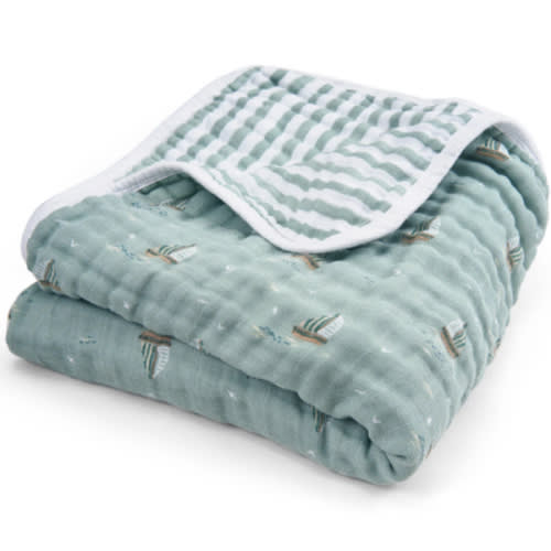 aden + anais Organic Cotton Muslin Blanket in Sailing Seas
