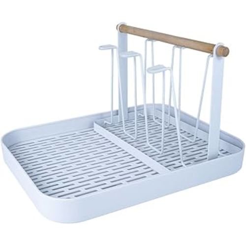 Countertop Drying Rack for Insulated Water Bottles, Glasses, Sports Bottles, Baby Bottles, and More - Drainage Tray for Easy Cleaning and Drying - Practical and Stylish