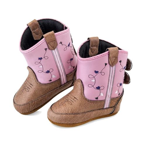 Old West Unisex-Baby Poppets Leather Boots with Velcro Closure
