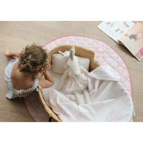 Washable Brush-Stroked Play Mat, Rose - Malabar Baby | Maisonette