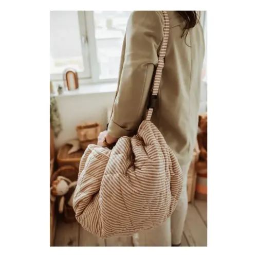 Play and Go - Noomad toddler bag / mat - Stripes - Ochre | Smallable