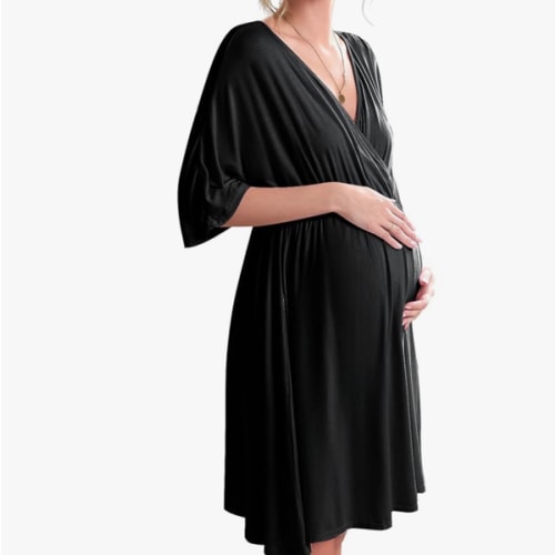 Ekouaer 3 in 1 Labor/Delivery/Hospital Gown Maternity Dress Nursing Nightgown Sleepwear for Breastfeeding