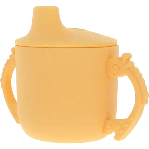 Nuby Animal Friends Silicone Sippy Cup - Toddler Cup with Two Handles - 6+ Months - Yellow Giraffe