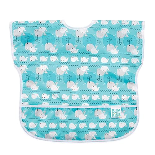 Bumkins Bibs, Baby and Toddler Bibs, Bibs for Girls and Boys, Large for 1-3 Years, Short Sleeve Waterproof Bib for Kids