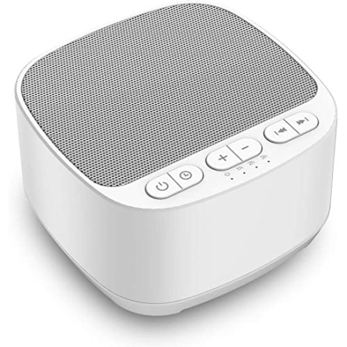 Magicteam Sleep Sound White Noise Machine with 40 Natural Soothing Sounds and Memory Function 32 Levels of Volume Powered by AC or USB and Sleep Timer Sound Therapy for Baby Kids Adults (B-White)