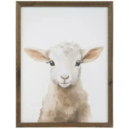 Baby Lamb Framed Wall Decor