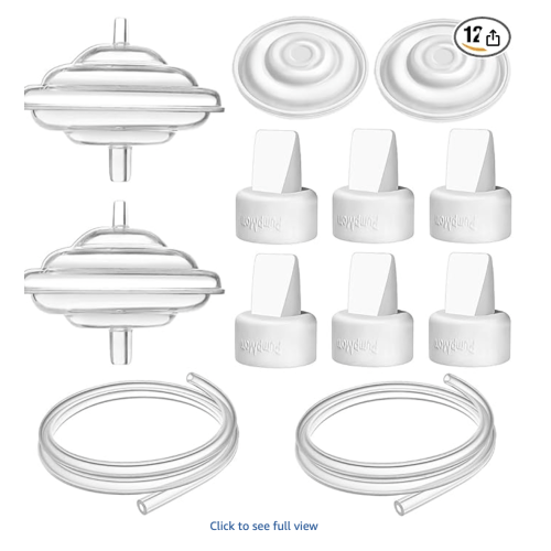 PumpMom-us Breast Pump Parts for Spectra, Replace Duckbill Valves Tubes Backflow Protector Membrane for Spectra S1 S2 9 Plus Breastpumps