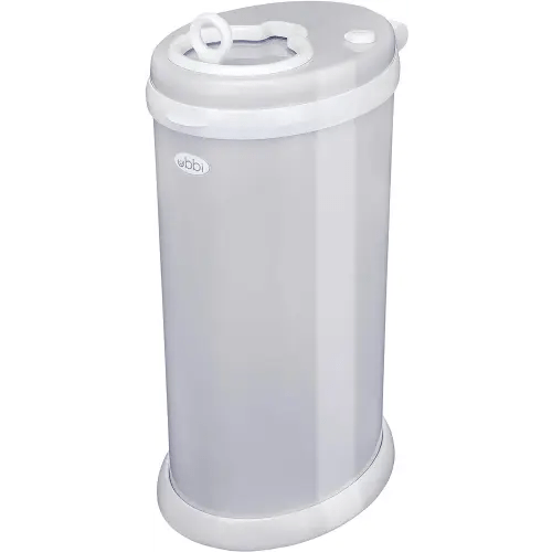 Ubbi Steel Diaper Pail, Odor Locking, No Special Bag Required, Award-Winning, Registry Must-Have, Gray