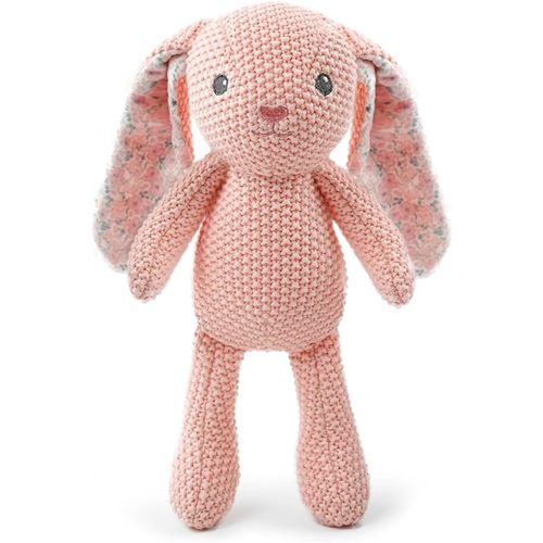 Realistic Buuny Stuffed Animals, 11 inch Crochet Stuffed Animal Toys for Babies, Birthday and Easter Gifts for Girls and Boys, Knitted Cute Toy and Soft Plush Pink Rabbit Toys