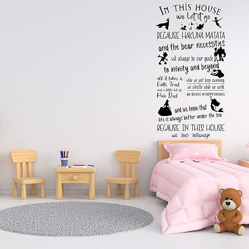 Vinyl Wall Decal: Famous Fantasy Adventure Fairytale 3D Animated Characters Quotes - 20" x 36" | Kids Nursery Bedroom Home Sticker Décor