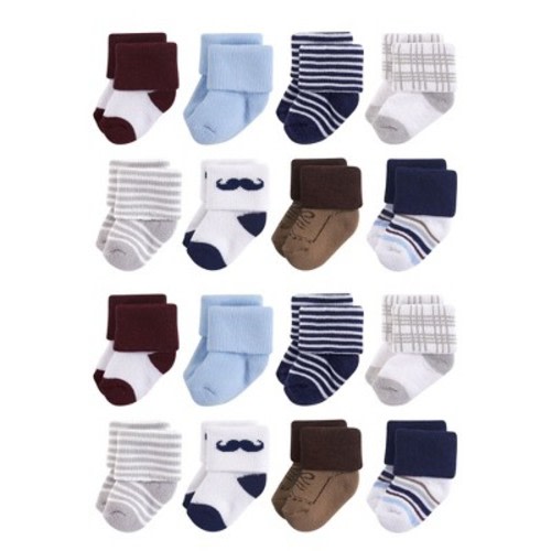 Little Treasure Baby Cotton Rich Terry Socks 16-Pack, Color: Dapper dude, Size: 0-6 months