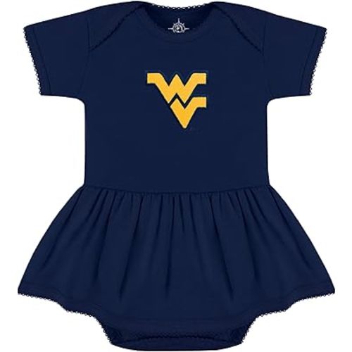 Creative Knitwear College Baby Picot Bodysuit Dress - Team Logo, Multiple Colors, for Baby Girls (0-24 Months)