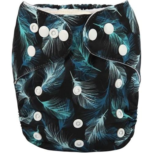 Baby Pocket Diaper Nappy Reusable Washable 8lbs to 36lbs (Blue Feather Down)