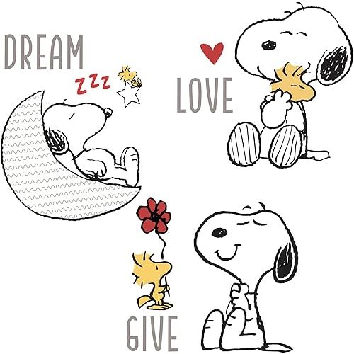 Bedtime Originals Snoopy Love Wall Decals/Stickers w/Woodstock, Stars, & Moon