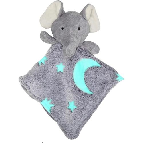 Loveys for Babies Girls - Baby Stuffed Animals for Newborn Boy - Grey Polyester Baby Security Blanket Stuffed Elephant for Baby Glows in The Dark…