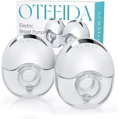 Hands Free Breast Pump Wearable MY-375 - Strong Suction, Low Noise, Wearable Breastfeeding Pump with 4 Mode &12 Levels, Portable Electric Breast Pump 24mm - 19/21/Insert/Flange, 2 Pack (White)