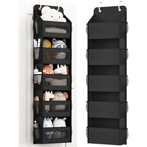 Over the Door Organizer with 15 Pockets, Door Hanger Organizer for Bathroom Storage, Back of Door Shoe Organizer, Kids Organization and Storage, Bath Toy Storage, Hanging Closet Organizer
