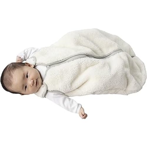 baby deedee Sleep Nest Teddy Baby Sleeping Bag, Ivory, Small (0-6 Months)