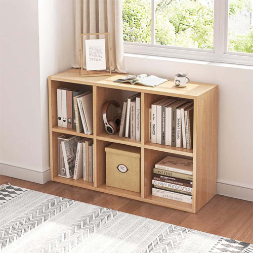 KINOFO 6 Cube Organizer Bookcase - Fabric Storage Bins Container, Open Shelf Simple Compartments Bookshelf | Wayfair