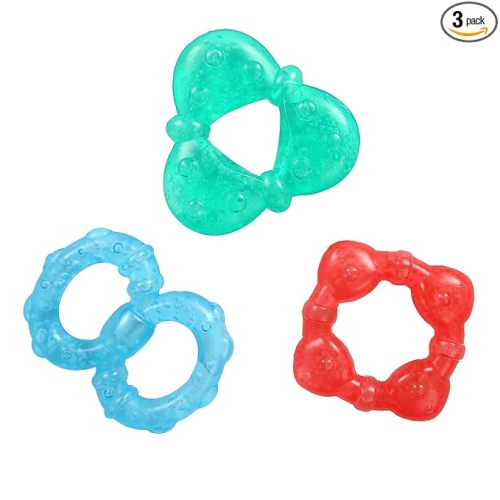 Bright Starts Stay Cool Teethers, Water-Filled & Chillable, BPA Free Teething Toy, Ages 3 Months+, Unisex, 3-Pack