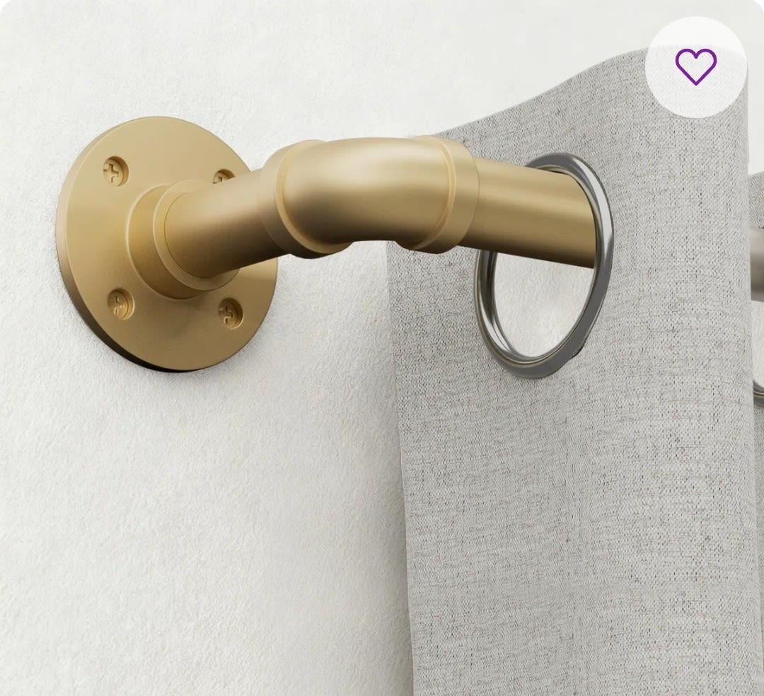 Gold Williston Forge Einstein 1 Inch Industrial Blackout Curtain Rod for Windows Ceiling/Wall Mounted Adjustable Length & Reviews | Wayfair