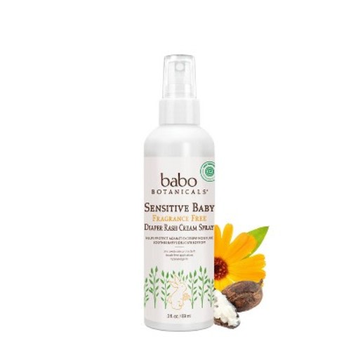 Babo Botanicals Sensitive Spray Diaper Cream - Fragrance Free - 3 Fl Oz