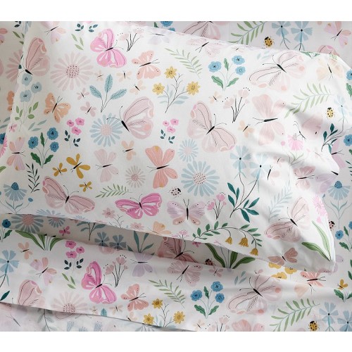 Wildflower Butterfly Toddler Bed Sheet Set