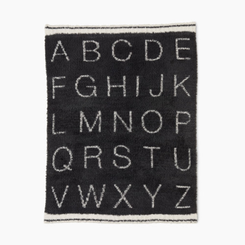 Barefoot Dreams CozyChic ABC Stroller Blanket - Carbon/Cream