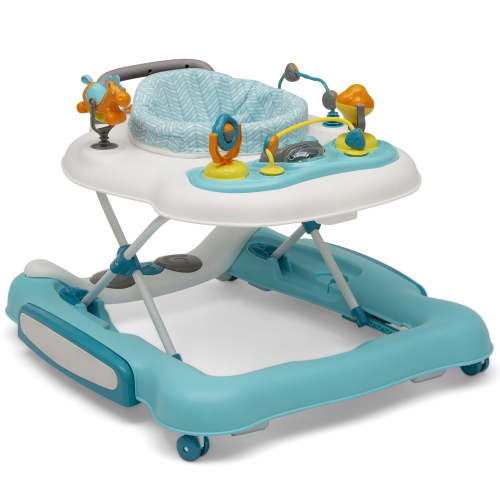 Little Folks 4-in-1 Discover & Play Musical Walker, Aqua Vines- Unisex
