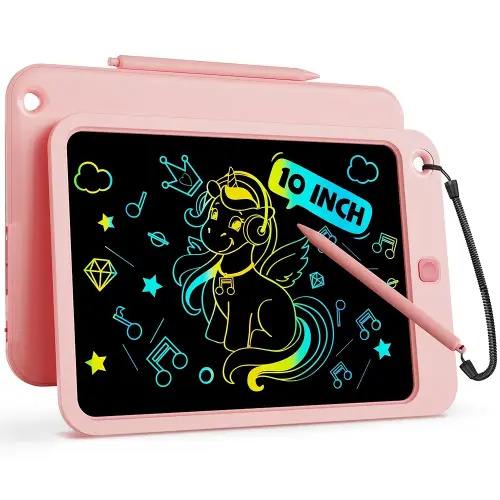 bravokids 10 Inch Drawing Tablet for Girls, Colorful LCD Writing Tablet for Kids, Erasable Drawing Pad for Toddler, Learning Painting Toys,Birthday Christmas Gifts for 3 4 5 6 7 8 9 10 Years Old Boys